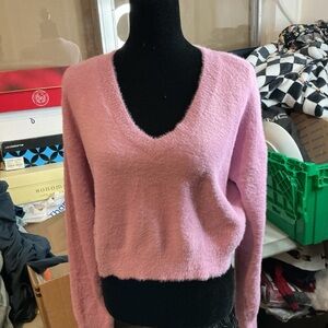 Soft V-Neck Pink Women's Sweater